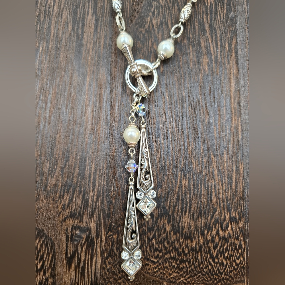Brighton "Zoe" Elegant Silver and Faux Pearl Necklace